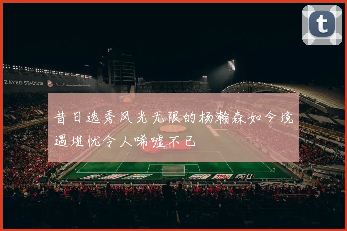 昔日选秀风光无限的杨瀚森如今境遇堪忧令人唏嘘不已